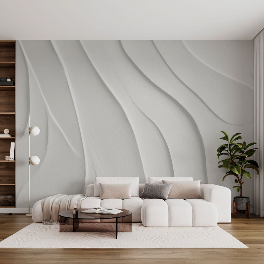 Surface blanche avec des lignes ondulées