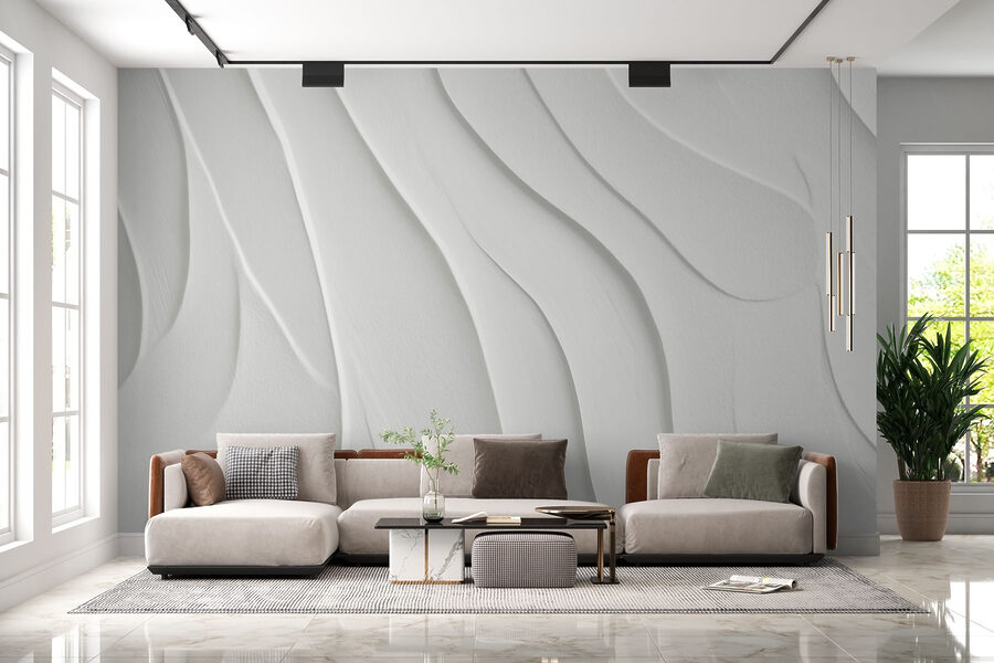 Surface blanche avec des lignes ondulées