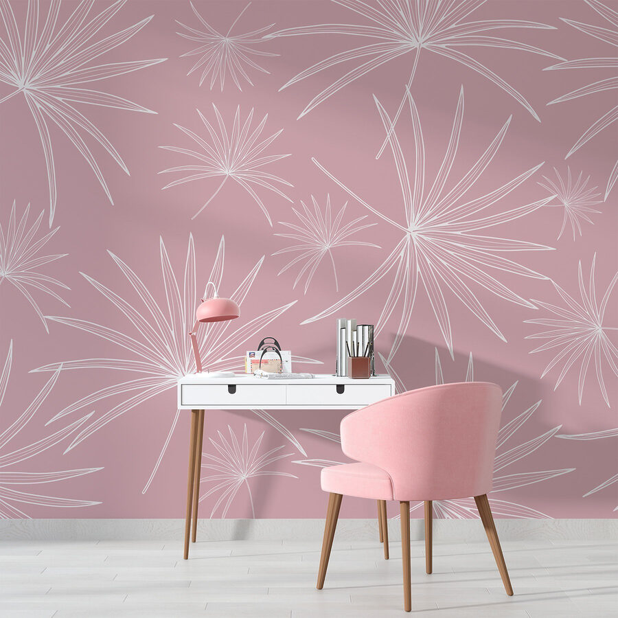 Motif de feuilles blanches