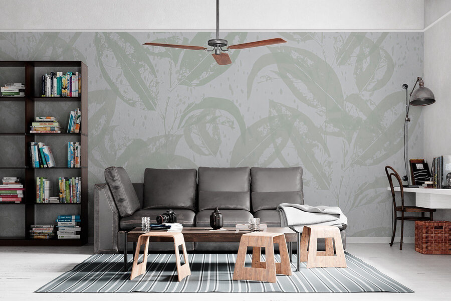 Motif de feuilles sur fond blanc