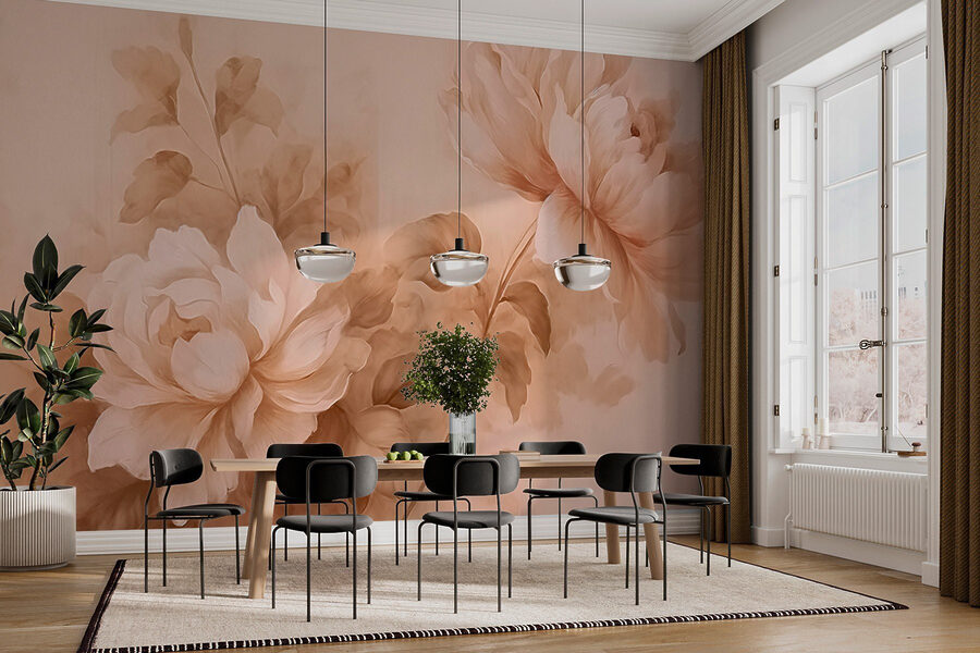 Peinture de fleurs et de feuilles