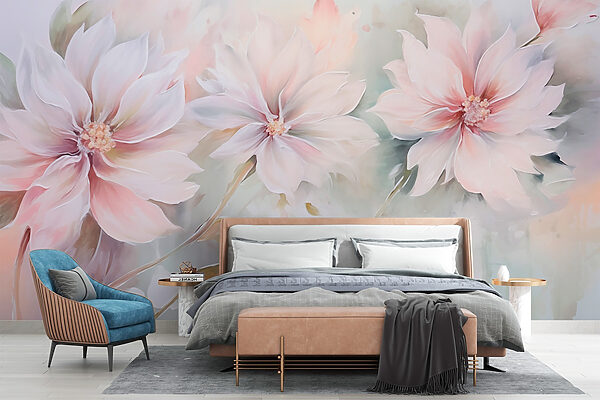 Peinture de fleurs sur une surface blanche Peinture de fleurs sur une surface blanche