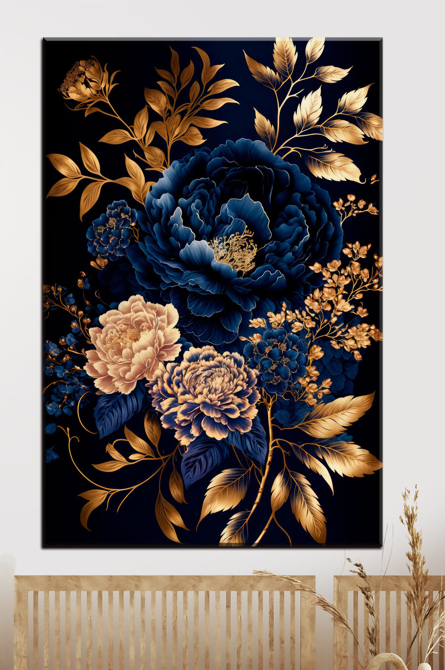 Arrangement floral vibrant sur fond sombre