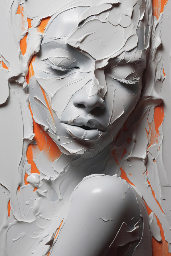 Le visage d'une femme recouvert de peinture blanche Le visage d'une femme recouvert de peinture blanche
