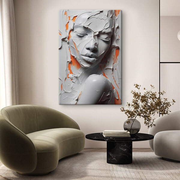 Le visage d'une femme recouvert de peinture blanche Le visage d'une femme recouvert de peinture blanche