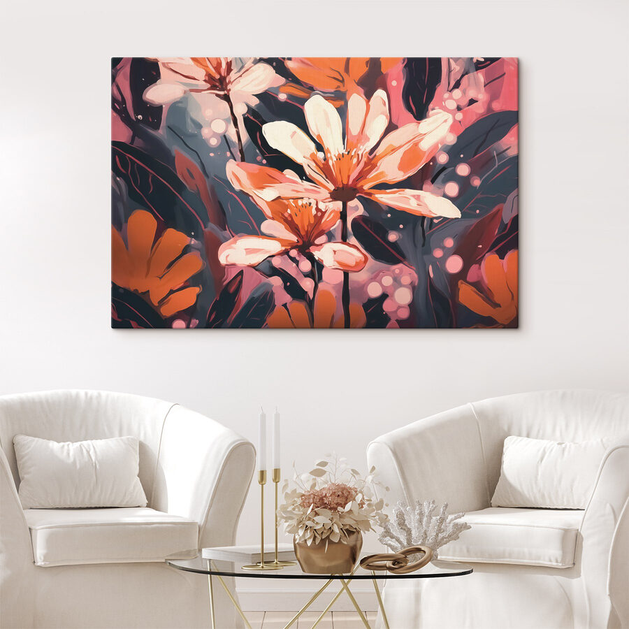 Peinture de fleurs et de feuilles