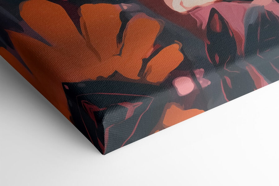Peinture de fleurs et de feuilles