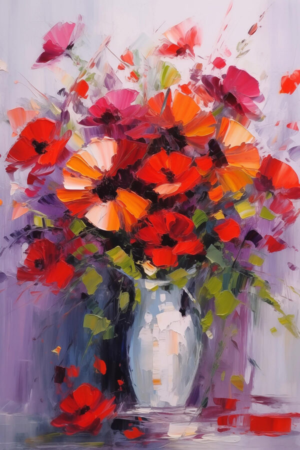 Peinture de fleurs dans un vase Peinture de fleurs dans un vase