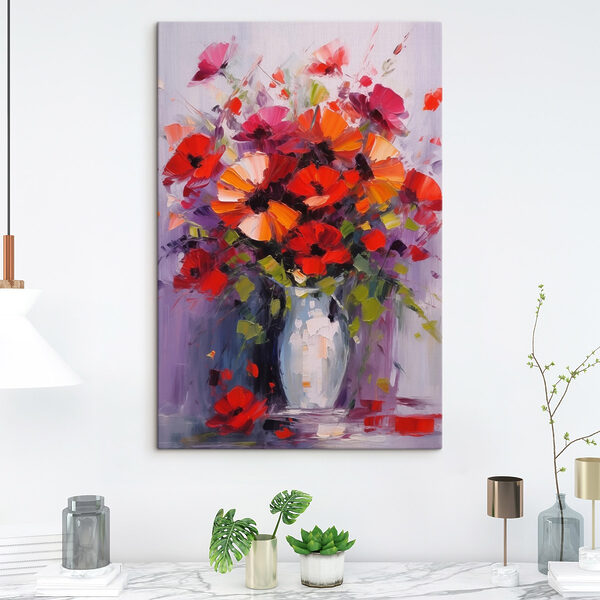 Peinture de fleurs dans un vase Peinture de fleurs dans un vase
