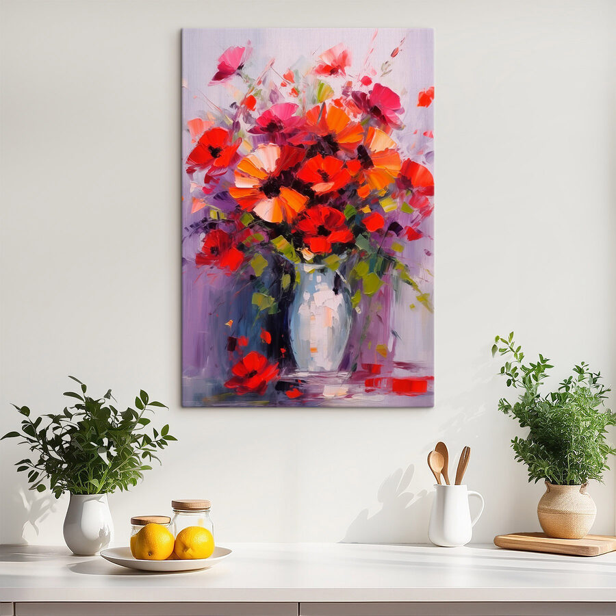 Peinture de fleurs dans un vase Peinture de fleurs dans un vase
