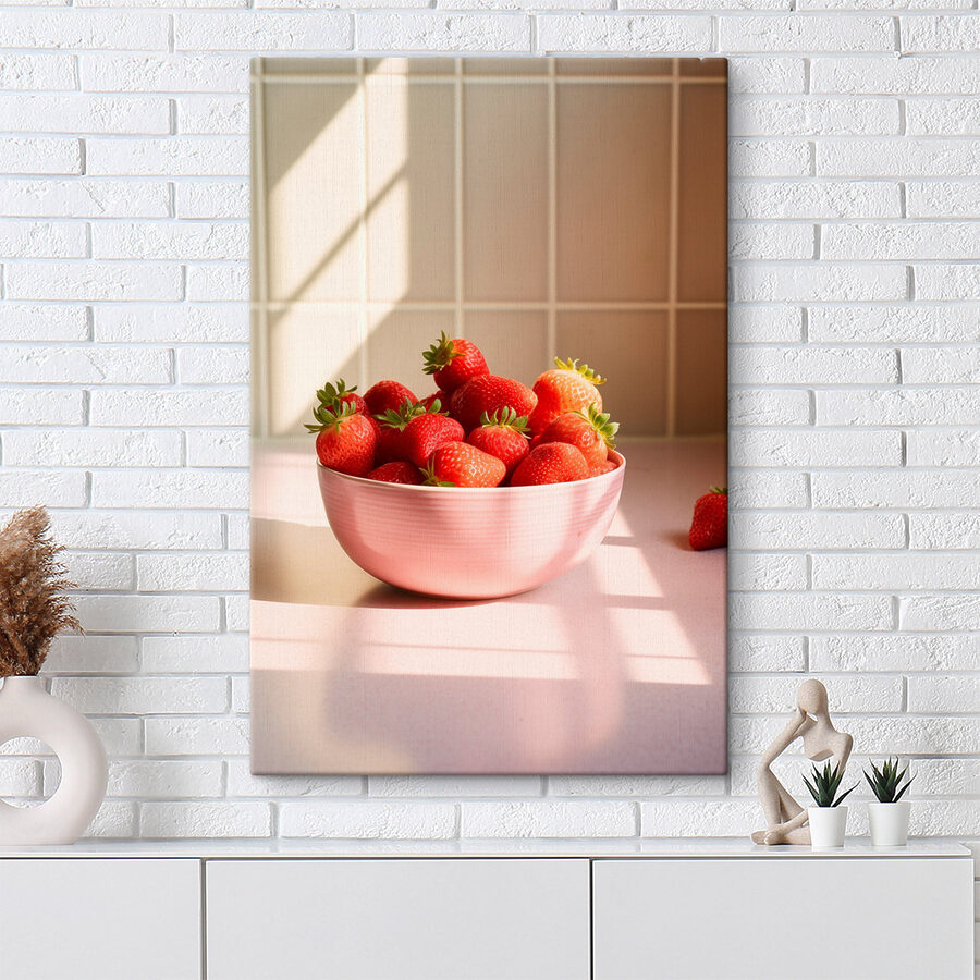 Bol de fraises sur un comptoir Bol de fraises sur un comptoir