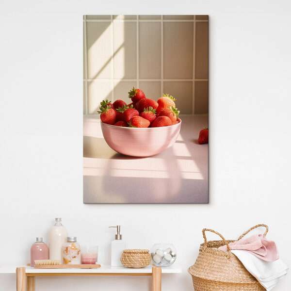 Bol de fraises sur un comptoir Bol de fraises sur un comptoir
