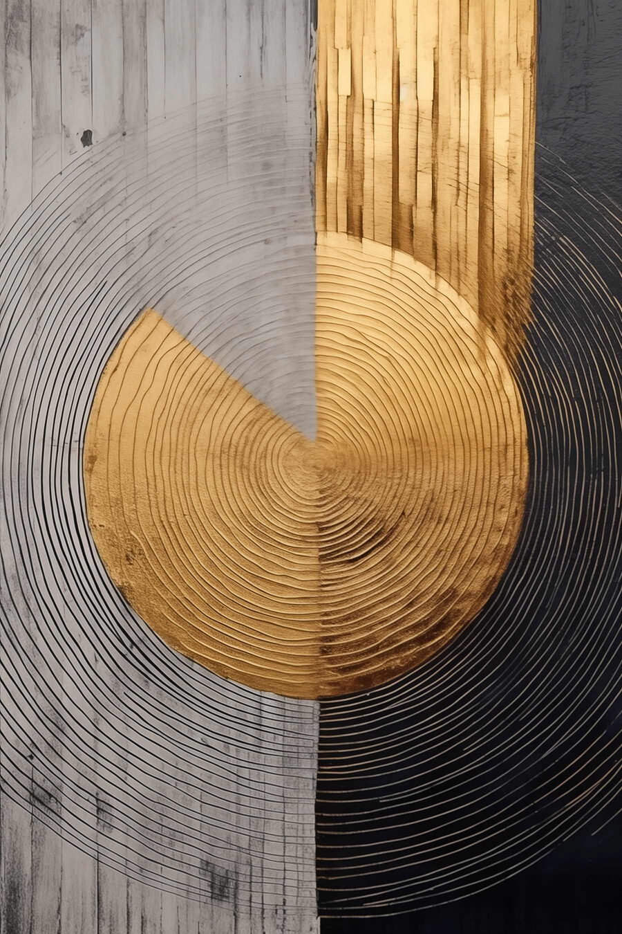 Cercles texturés dans des tons contrastés.