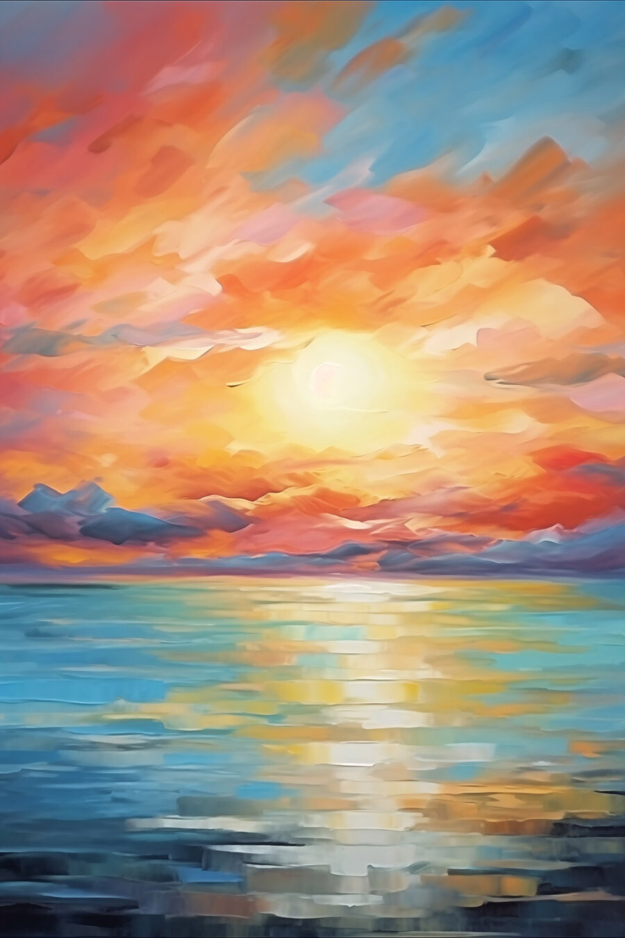 Coucher de soleil sur l'eau