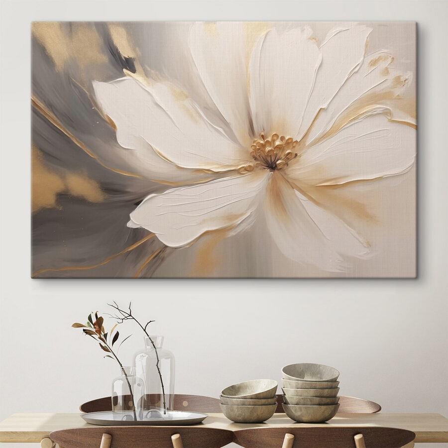 Peinture d'une fleur blanche