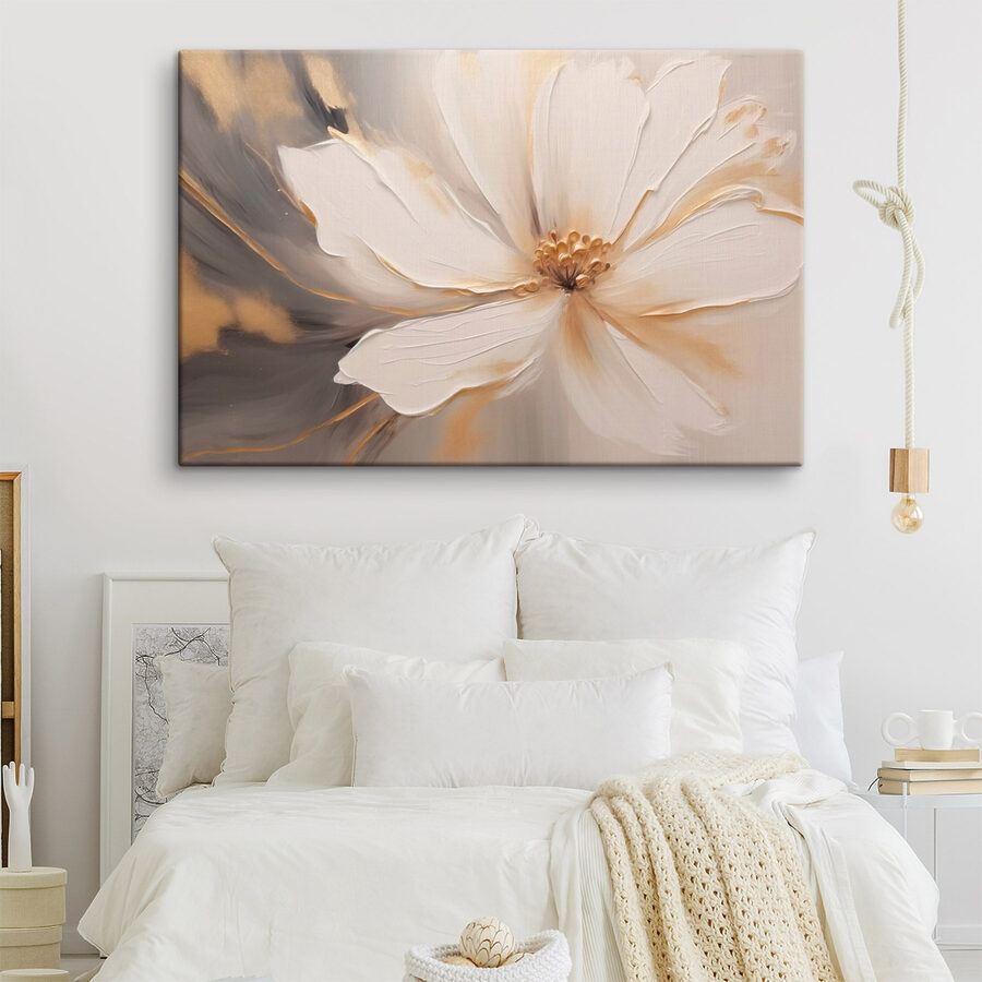 Peinture d'une fleur blanche