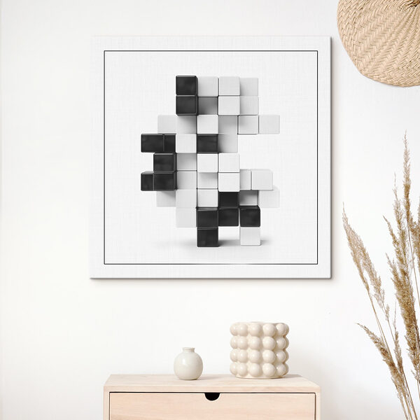 Cubes noirs et blancs empilés Cubes noirs et blancs empilés