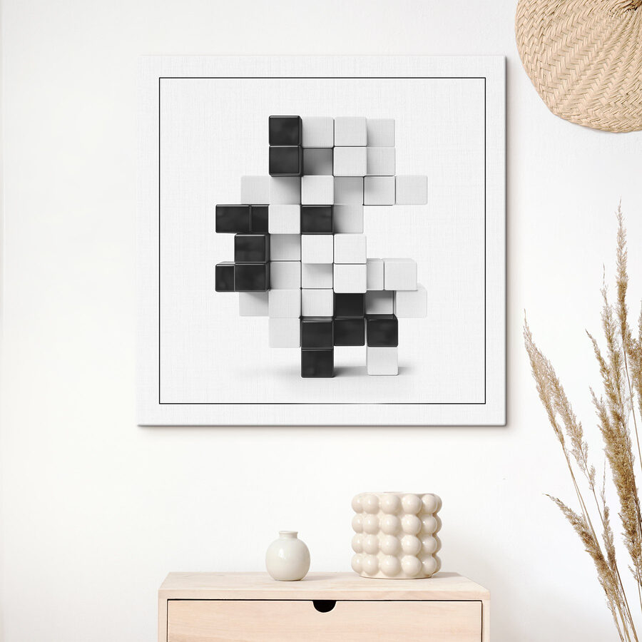 Cubes noirs et blancs empilés
