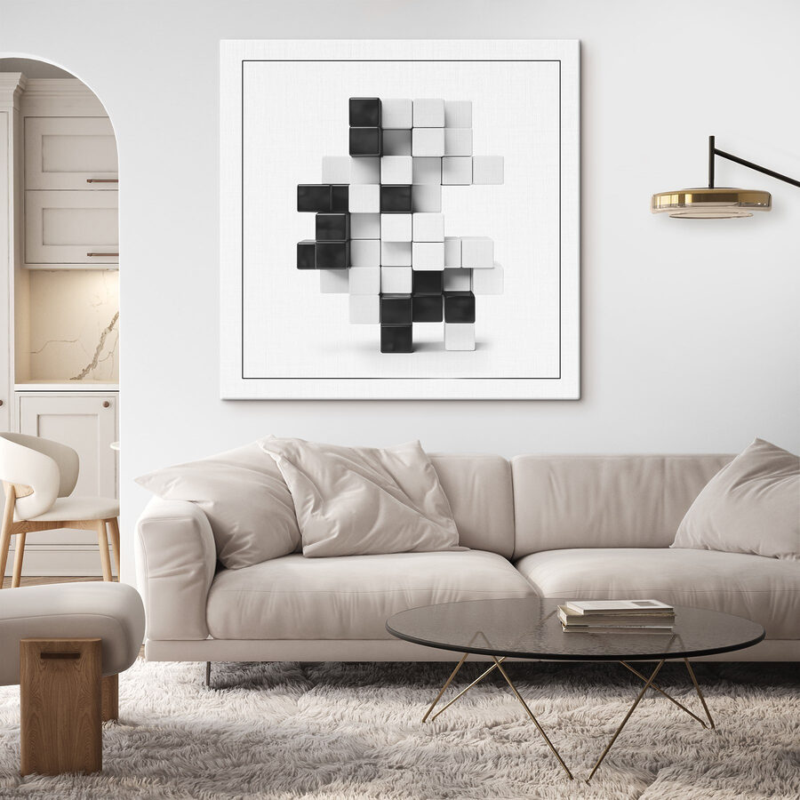 Cubes noirs et blancs empilés