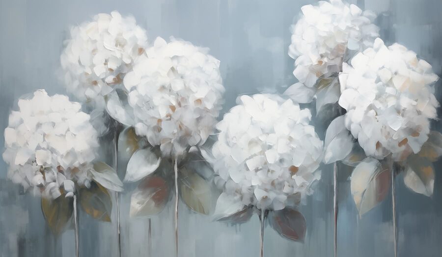 Peinture de fleurs blanches