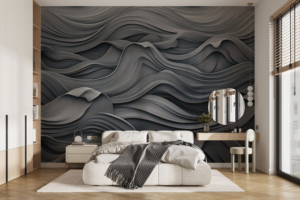 Grey and white wavy pattern Grey and white wavy pattern