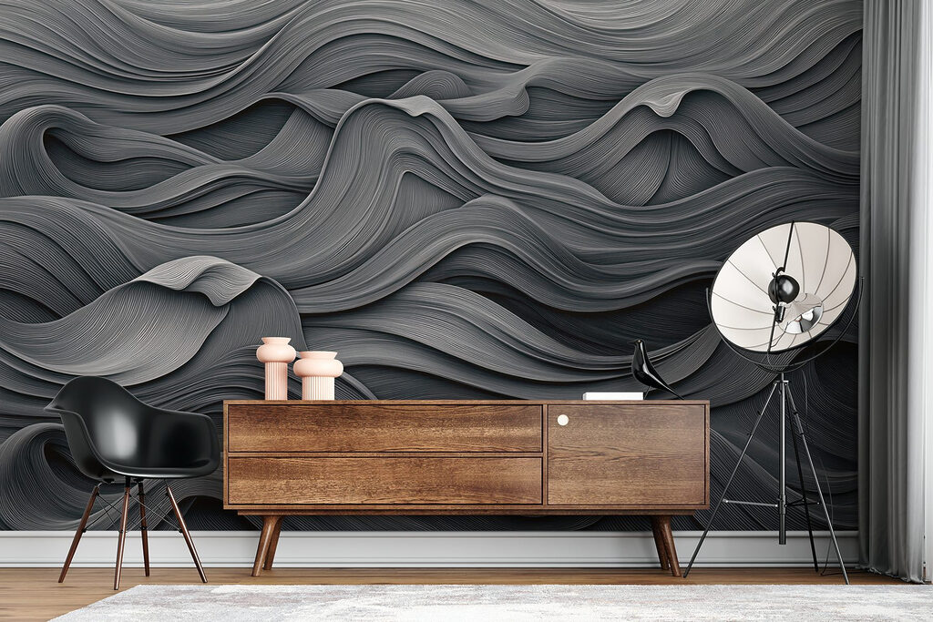 Grey and white wavy pattern Grey and white wavy pattern