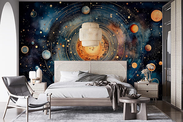 Peinture de planètes dans l'espace Peinture de planètes dans l'espace