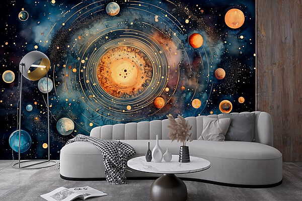 Peinture de planètes dans l'espace Peinture de planètes dans l'espace
