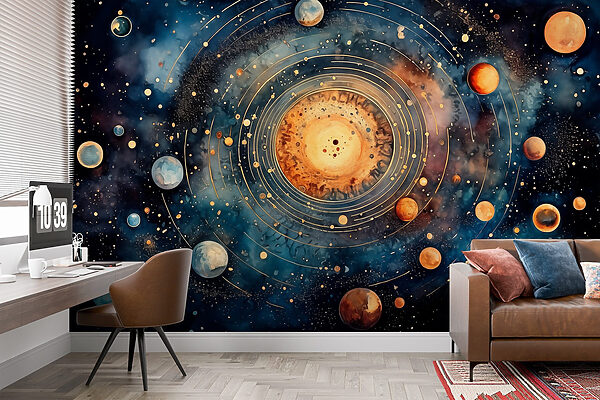 Peinture de planètes dans l'espace Peinture de planètes dans l'espace