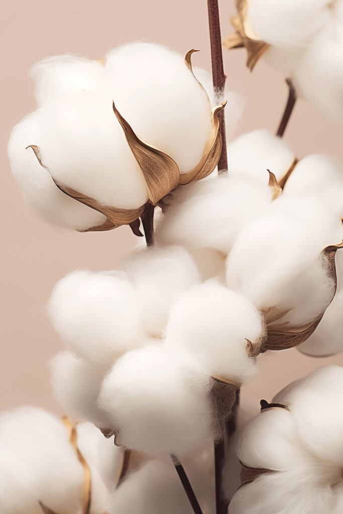 Soft cotton blooms in gentle light