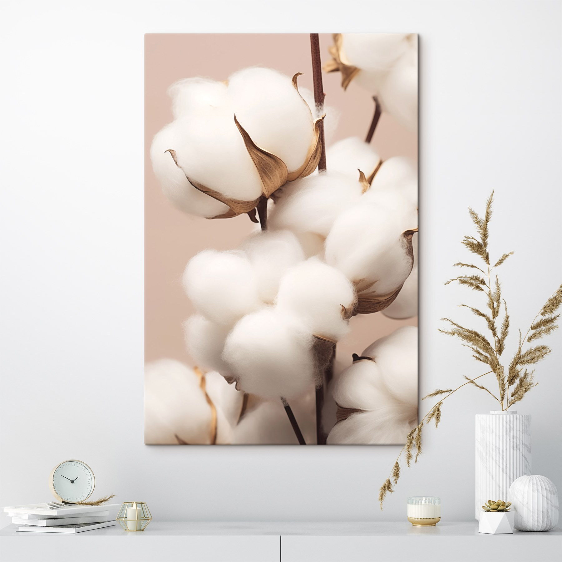 Soft cotton blooms in gentle light
