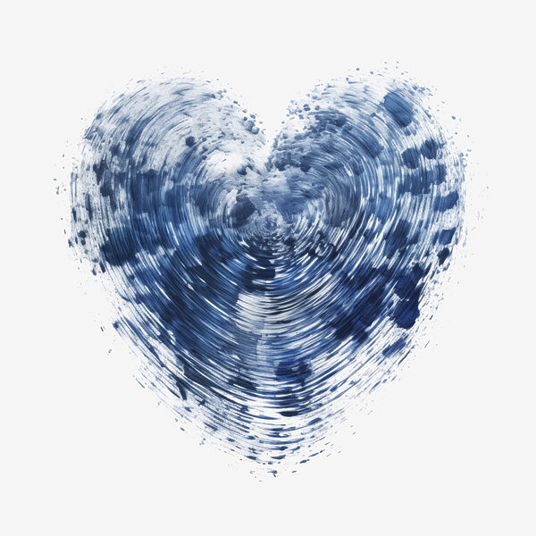Coeur bleu sur fond blanc Coeur bleu sur fond blanc