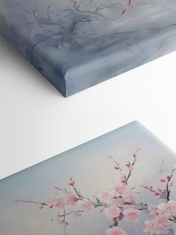 Oiseau sur une branche avec des fleurs roses Oiseau sur une branche avec des fleurs roses