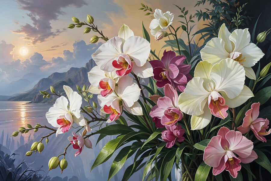 Peinture de fleurs dans un vase