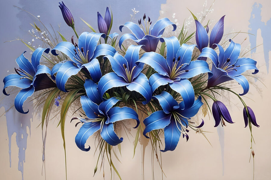 Groupe de fleurs bleues Groupe de fleurs bleues