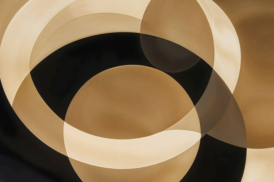 Cercles abstraits sur fond sombre