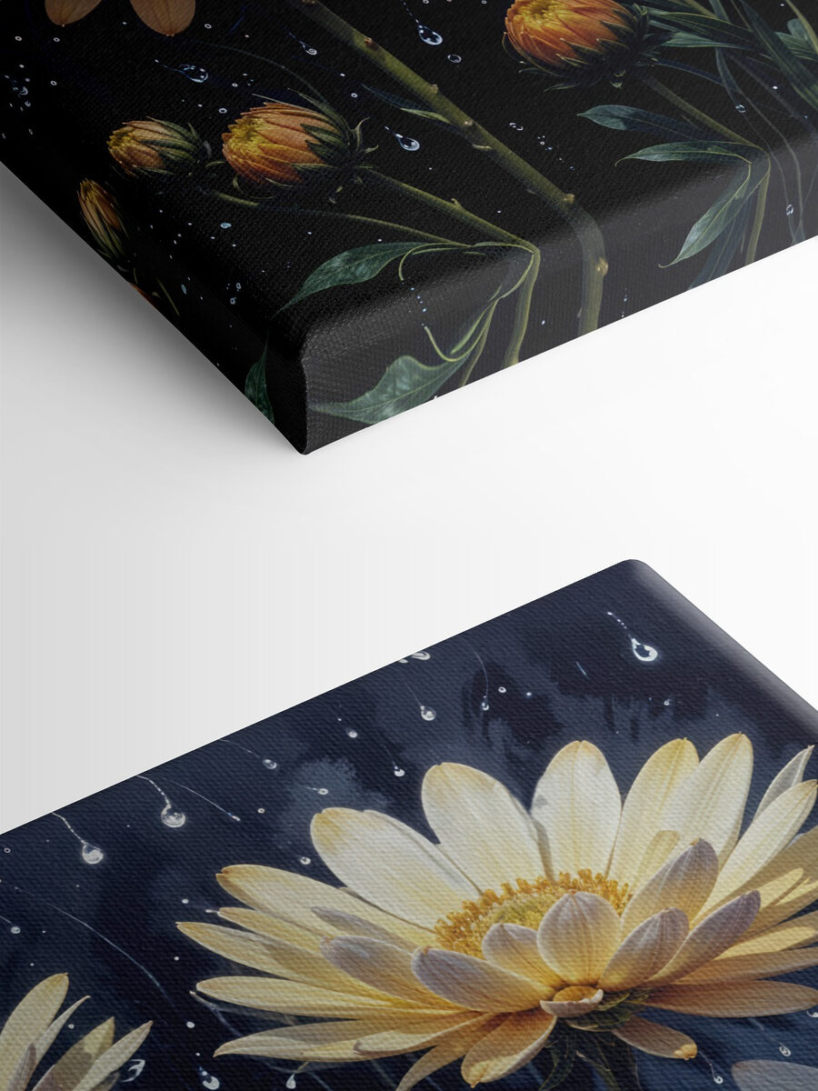Groupe de fleurs avec gouttes d'eau
