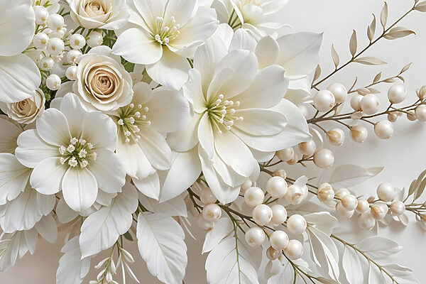 Bouquet élégant de fleurs blanches douces Bouquet élégant de fleurs blanches douces