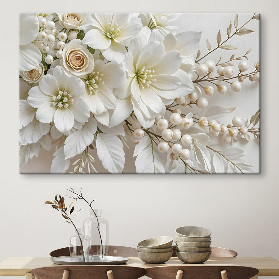 Bouquet élégant de fleurs blanches douces