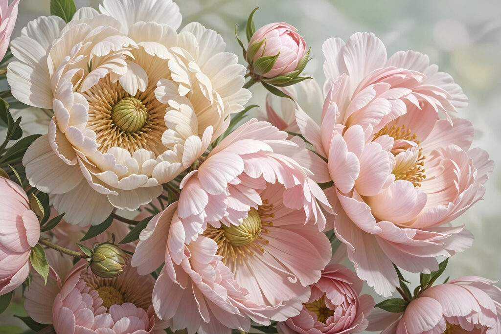 Delicate blooms in soft hues Delicate blooms in soft hues