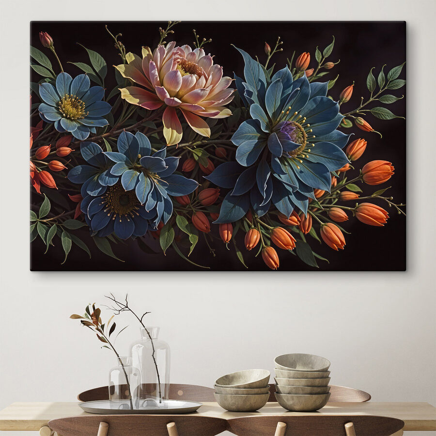 Groupe de fleurs aux boutons orange