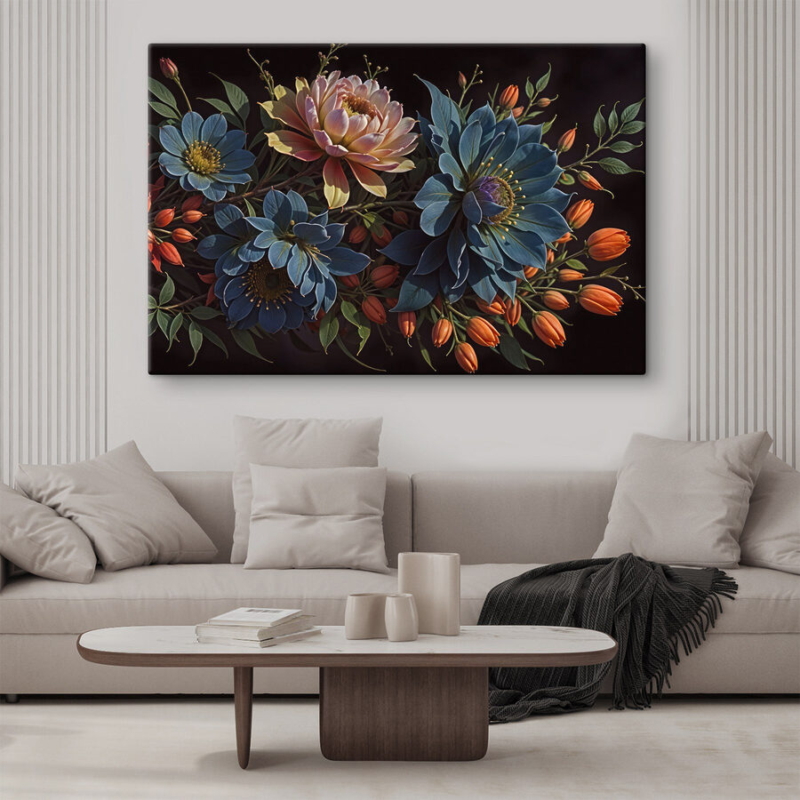 Groupe de fleurs aux boutons orange