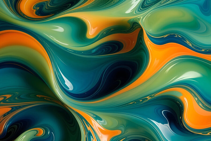 Tourbillons de peinture colorée