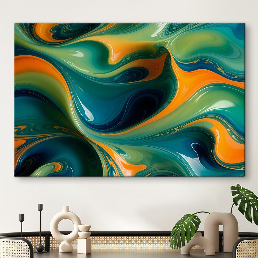 Tourbillons de peinture colorée