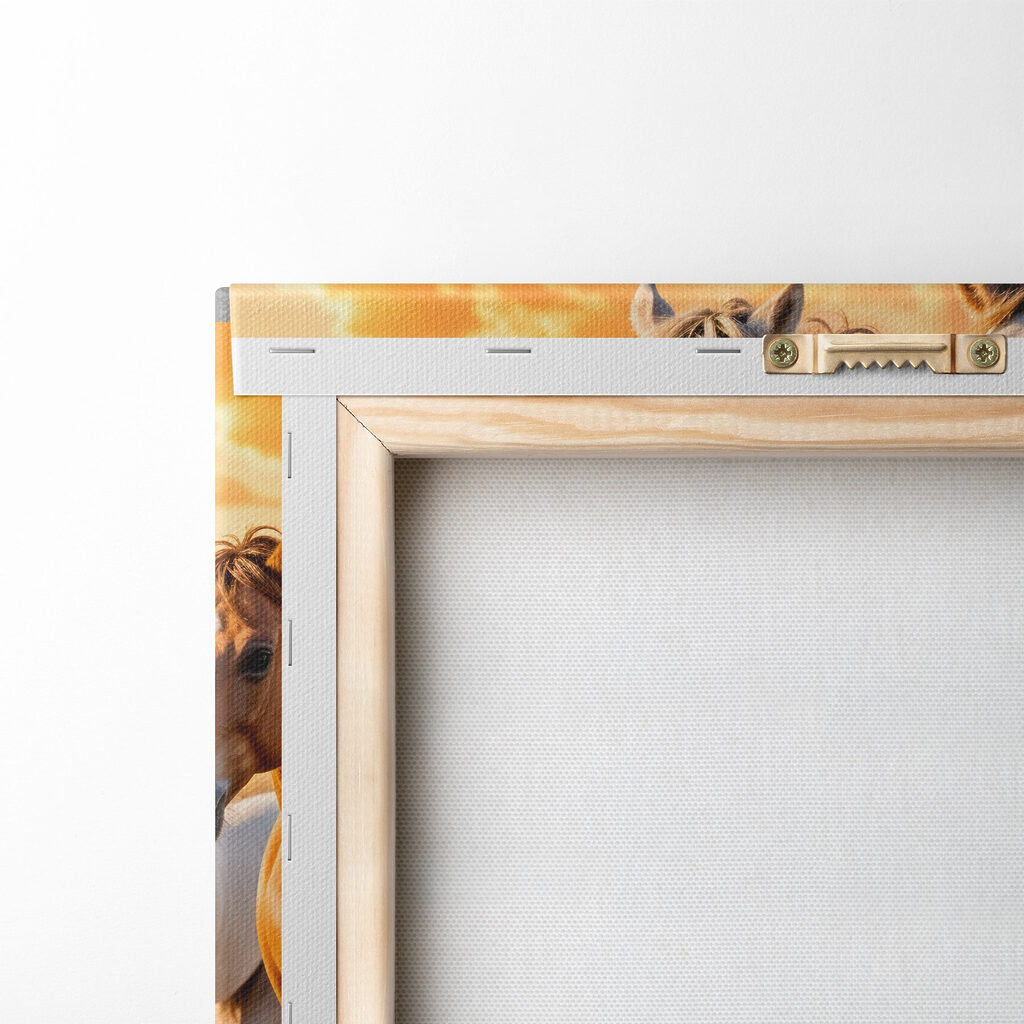 Group of horses running through water