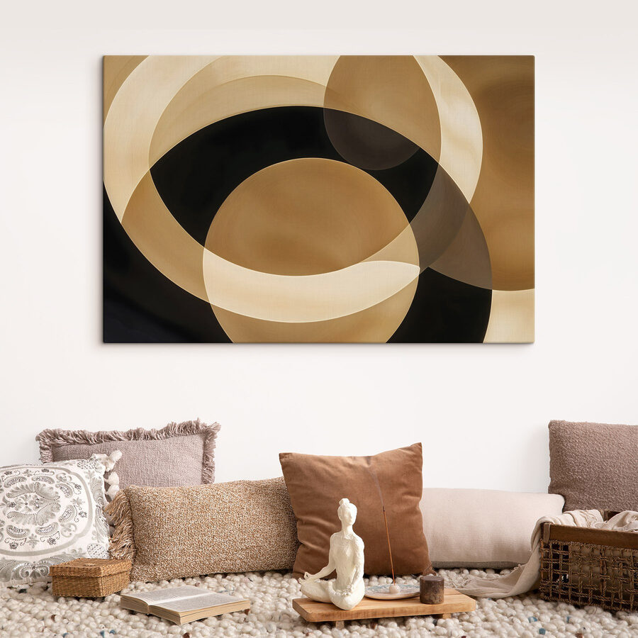 Cercles abstraits sur fond sombre