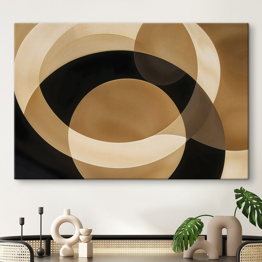 Cercles abstraits sur fond sombre