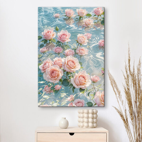 Fleurs roses flottant dans l'eau Fleurs roses flottant dans l'eau