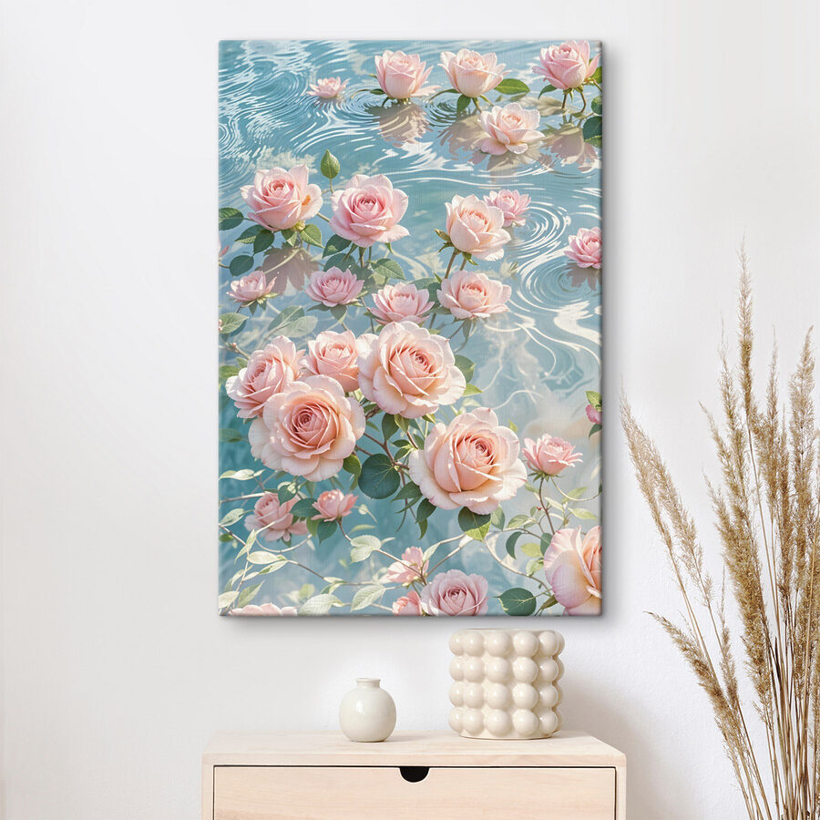 Fleurs roses flottant dans l'eau