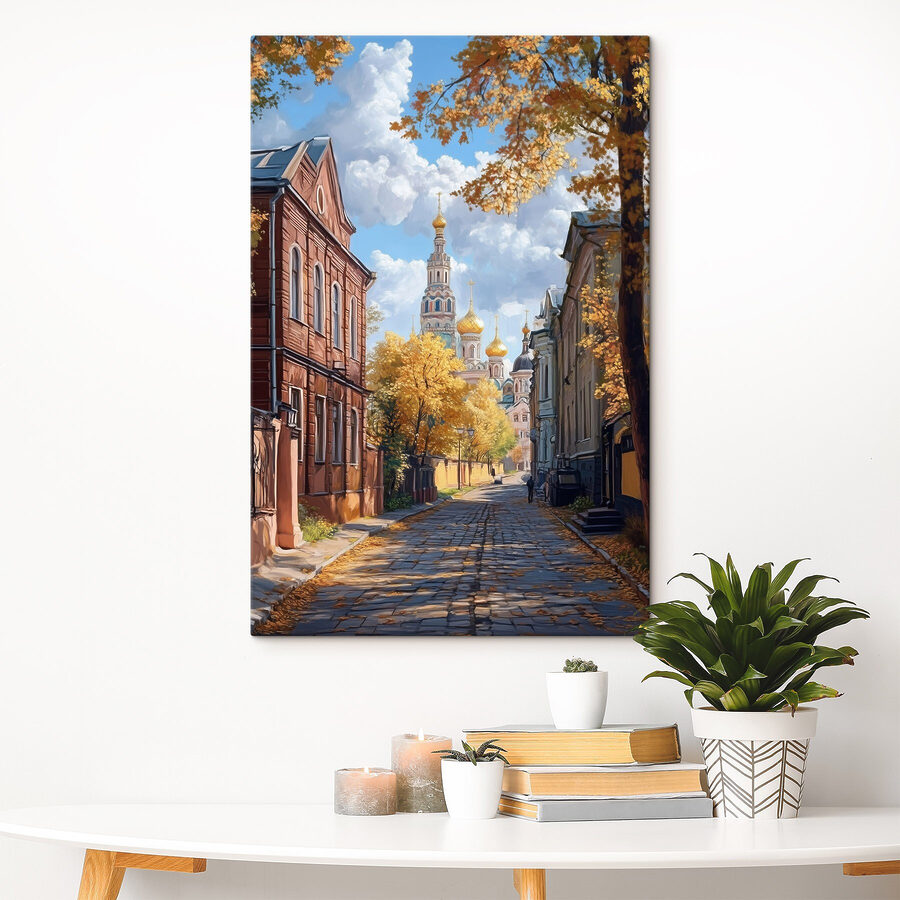 Rue avec bâtiments et arbres